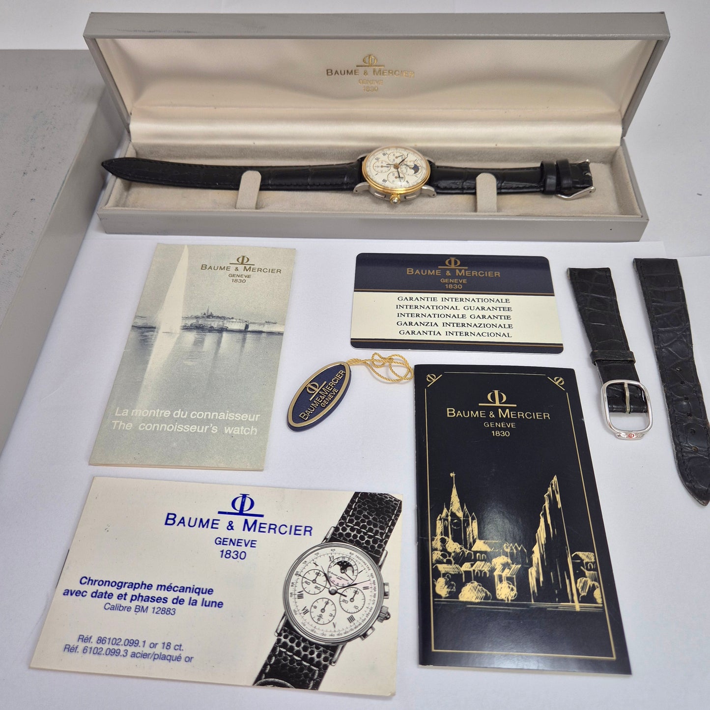 Baume & Mercier Chronograph Moonphase 18K Gold/Steel – Ref. 6102.099 (1980s)